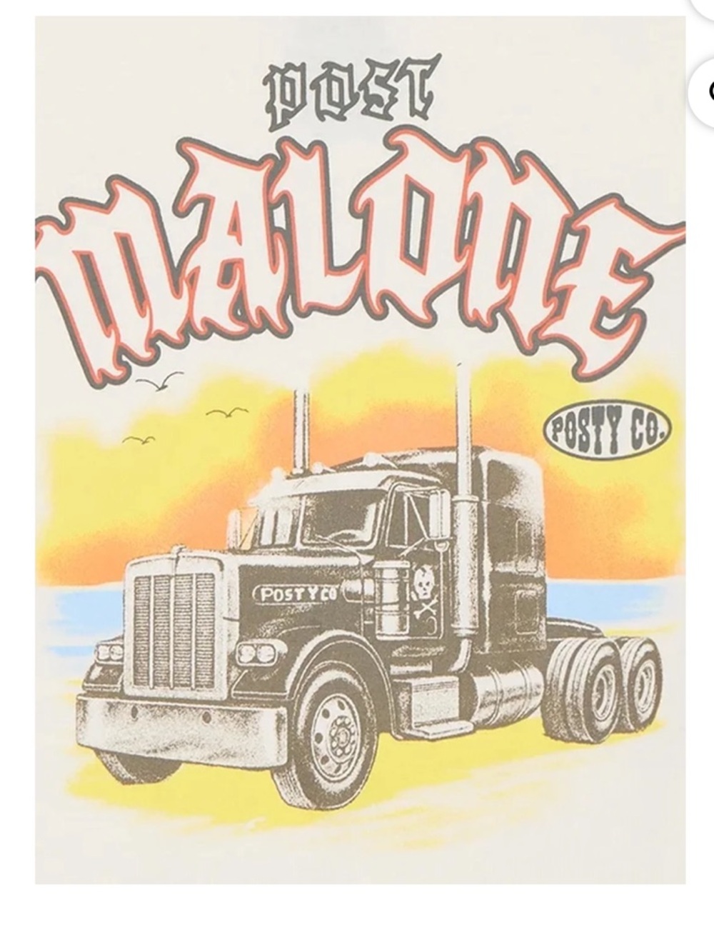 Post Malone Posty Co. Truck Graphic Tee - Yellow & Orange